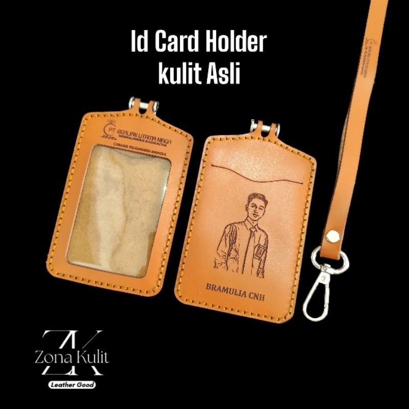 

Id Card Holder Kulit Name Tag Kulit Lanyard Kulit Custom Nama Logo Perusahaan
