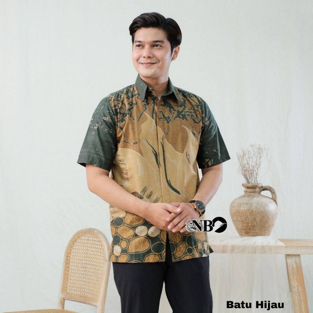 Baju batik pria dewasa modern kemeja batik pria dewasa modis 10 motif sage lilac HRB026