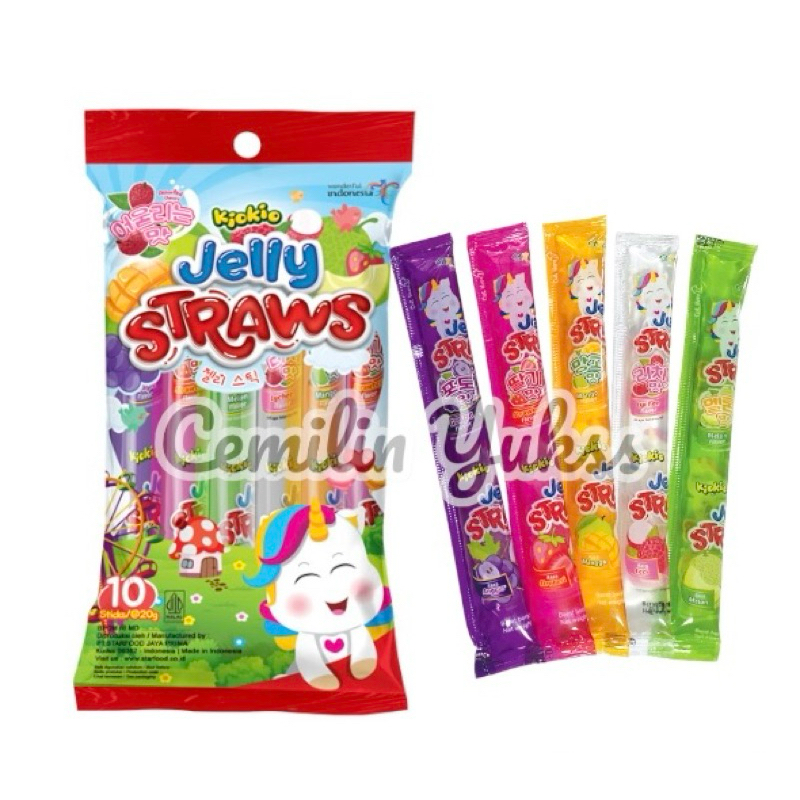 

Jelly Straws Mix Bag 200g Jelly Agar Aneka Rasa Buah Leci Strawbery Mangga Melon Anggur