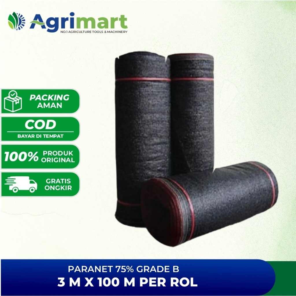 Paranet 75% Lebar 3 Meter x 100 Meter Jaring Tanaman 1 Roll