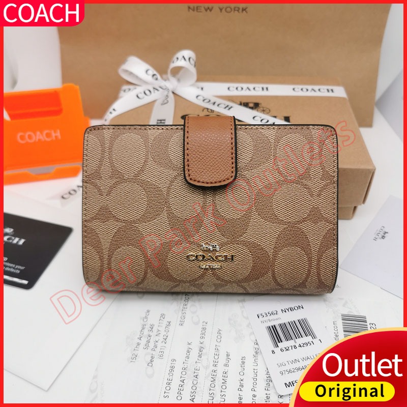Dompet Kartu Wanita Coach Dompet Lipat Pendek Multifungsi Berkapasitas Besar 53562