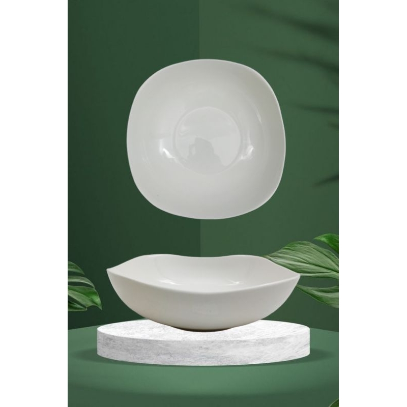 [Ly1-56] NEW Mangkok Ceper 7" P Diamond/Keramik/Mangkok ceper polos putih/mangkok ceper aesthetic/po