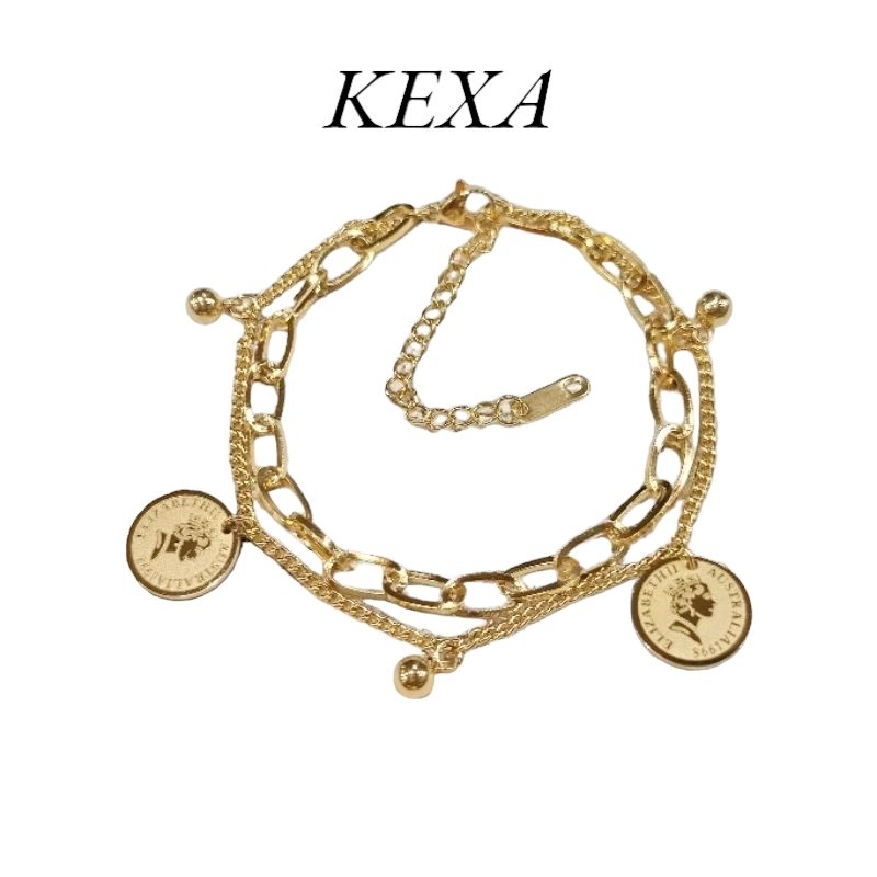 Gelang Tangan Rantai Wanita Motif Koin Australia