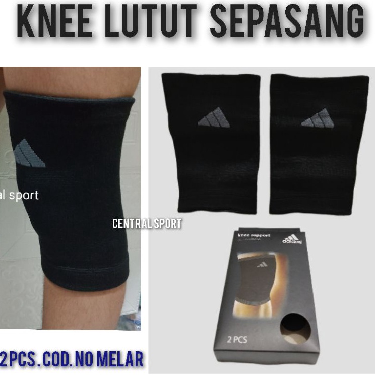 ADIDAS Knee Deker Pelindung Lutut Sepasang Futsal Bola Badminton Volly Cidera Nyeri