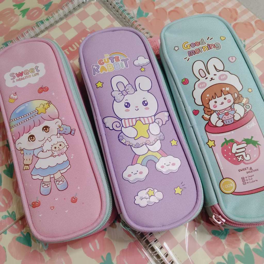

Kotak Pensil / Tempat Pensil Kain 1 Resleting bahan tebal BD-947