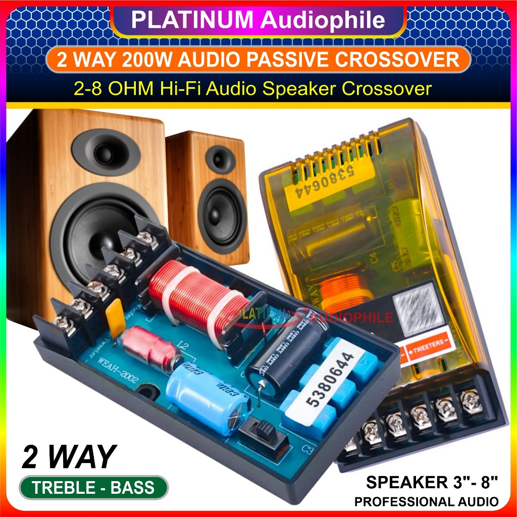 Crossover Pasif 2 Way Treble Bass Passive Speaker Crosover WEAH-2002