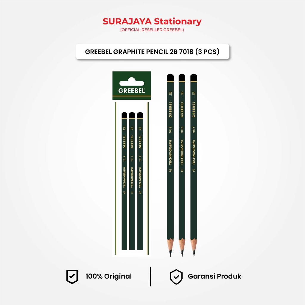 

Pensil Tulis 2B Pencil Kayu Greebel 7018 (3PCS/SET)