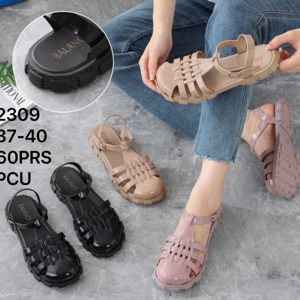 SEPATU SANDAL KARET JELLY WANITA IMPORT BALANCE 2309 UK 37/40 YANG TRENDY 2023........