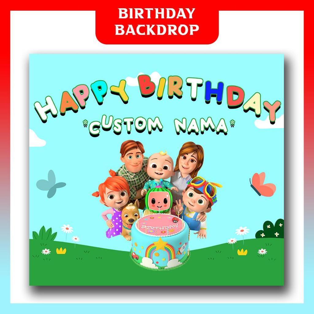 CoComelon Birthday | Banner Birthday | Spanduk | Backdrop Ulang Tahun Anak