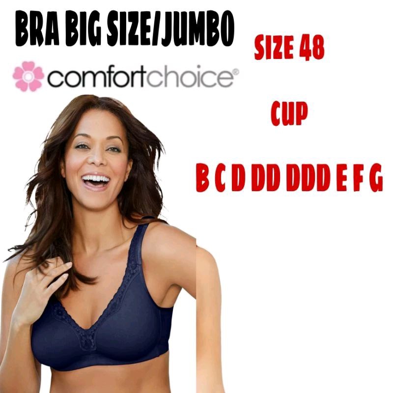 ANEKA BRA BIGSIZE JUMBO NON WIRED NON PADDED SIZE 48 BRANDED EXPORT.