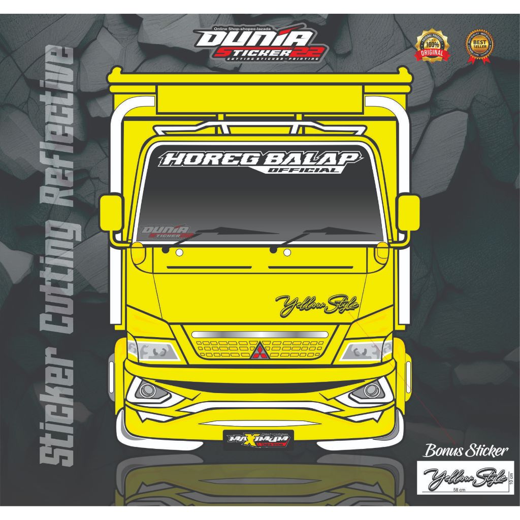 STICKER KACA TRUK / STICKER CUTTING KACA DEPAN TRUK /STICKER HOREG BALAP HARGA TERMURAH