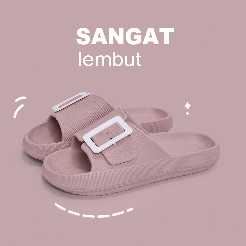 sandal slop wanita santai terbaru jelly plastik sandal karet wanita sehari hari anti slip eva