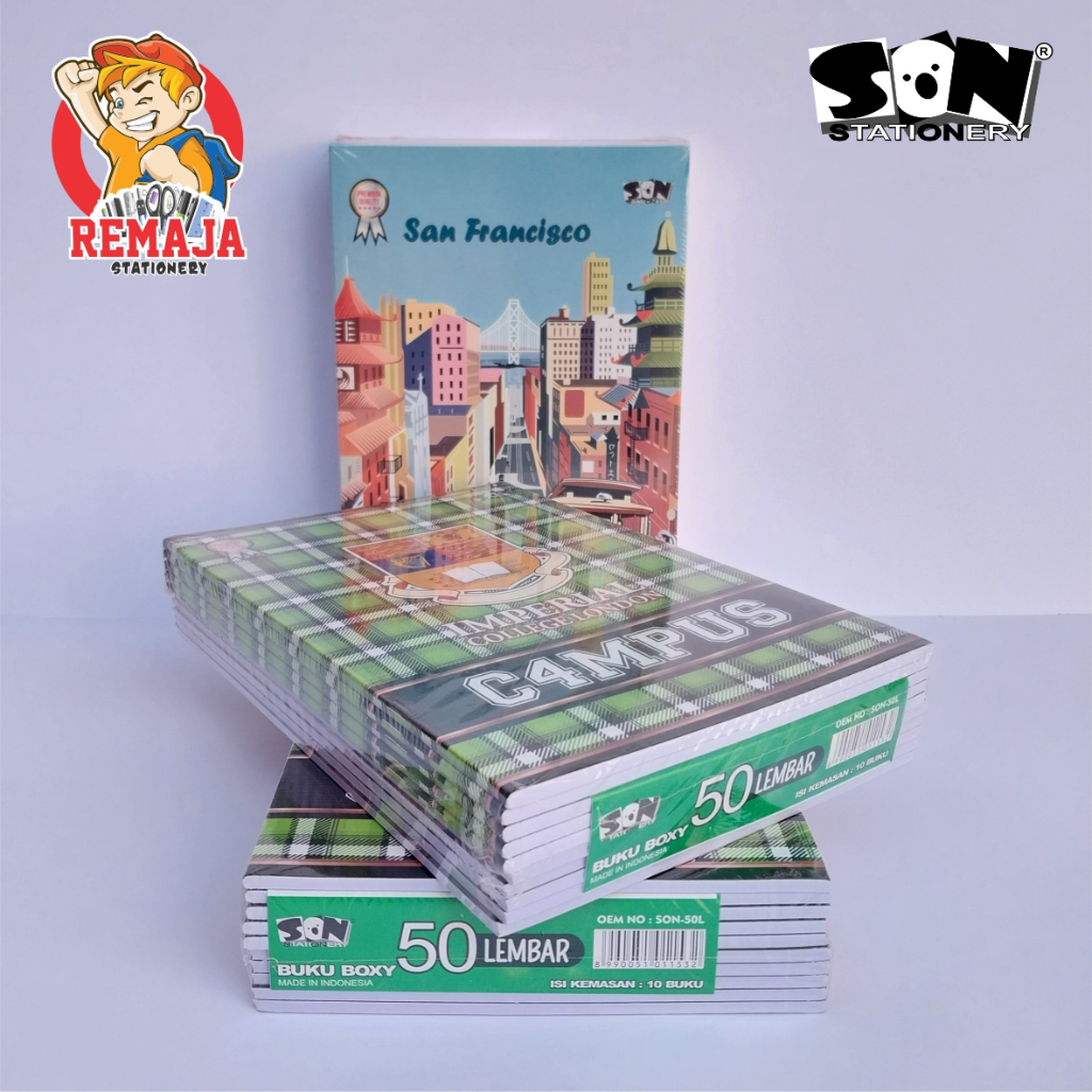 

Buku Tulis SON BOXY isi 50 Lembar per Pack isi 10 Buku