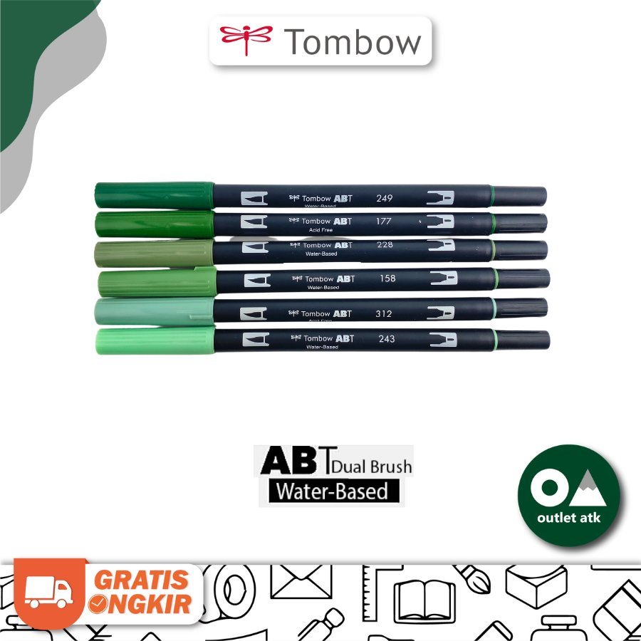 

Tombow ABT Dual Brush Pen - Green Series (Hijau)
