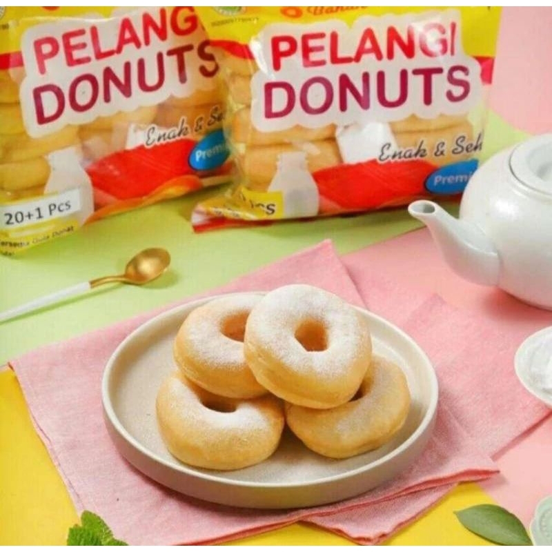 Pelangi Donat Kentang Mini isi 21pcs + Gula Halus (Donut Mini Frozen) Donat Instan / Pelangi Donuts