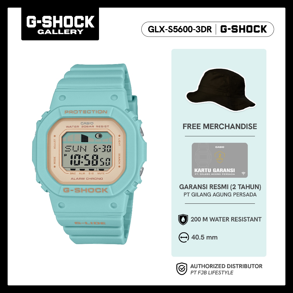 G-Shock Jam Tangan Wanita G-Shock GLX-S5600-3DR Original Digital Tosca