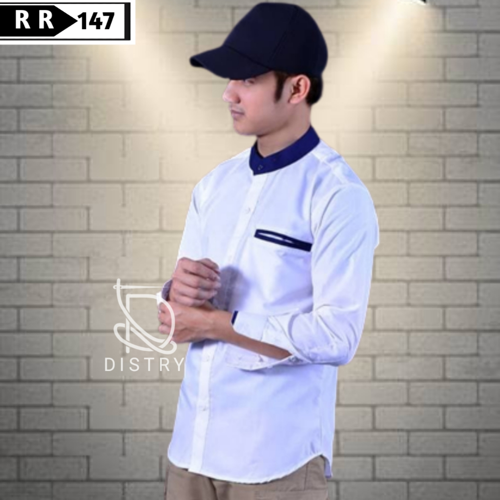 Kemeja koko pria warna putih bahan katun toyobo premium
