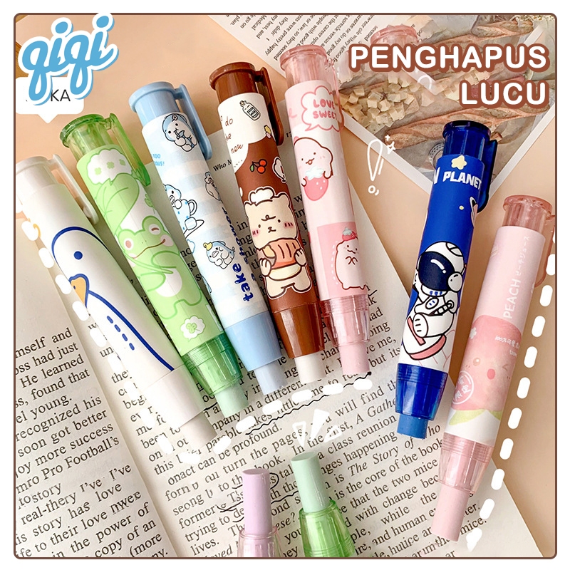 

penghapus mekanik lucu/penghapus pulpen/Eraser Pen/Mechanic Eraser Cute - Qiqi Treasure