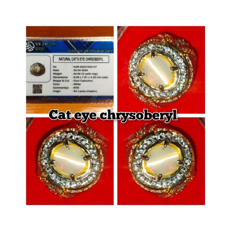 CINCIN BATU PERMATA CAT EYE CHRYSOBERYL SRILANKA