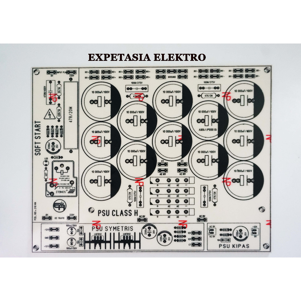 PCB PSU CLASS H 12 ELCO KOMPLIT BAHAN FIBER