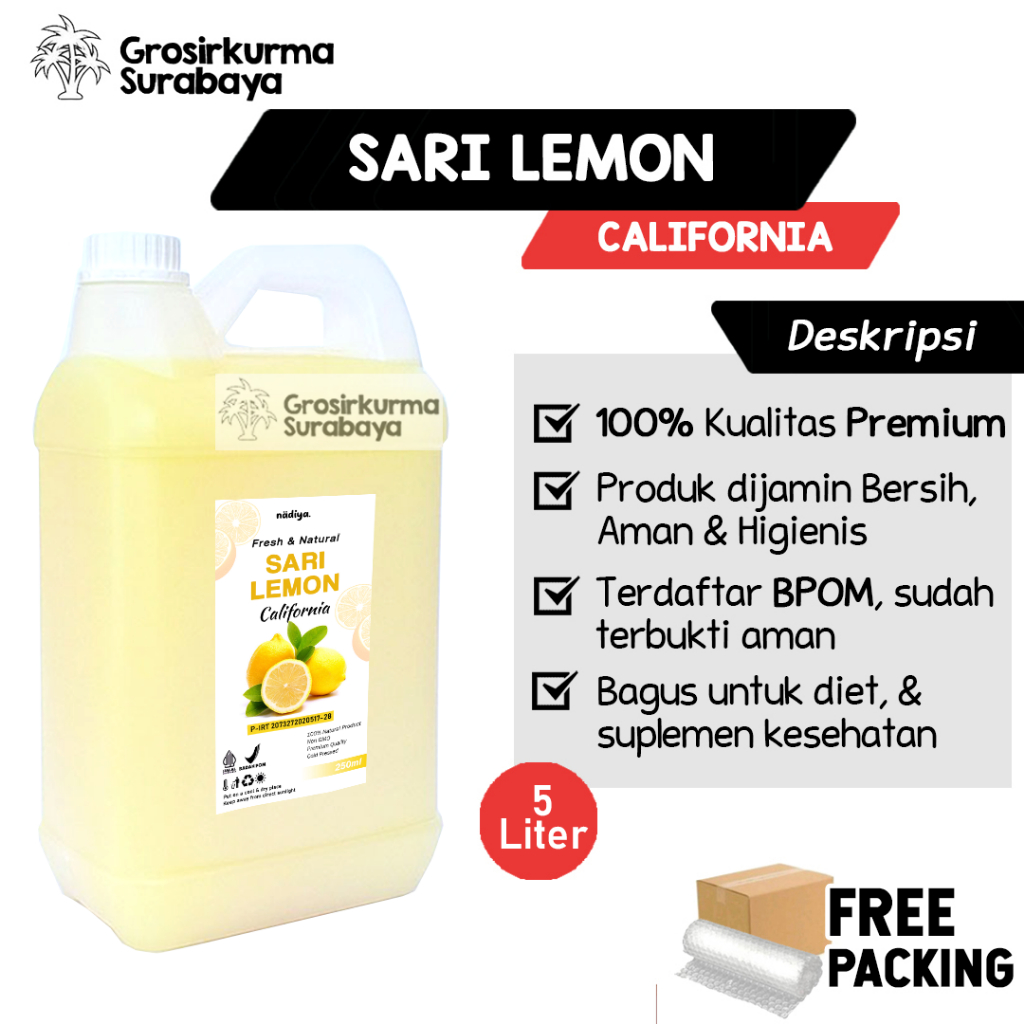 

ASLI SARI LEMON 5 LITER Untuk Diet Detox Kesehatan Murni Jus Jeruk Lemoen Jerigen Tanpa Pengawet