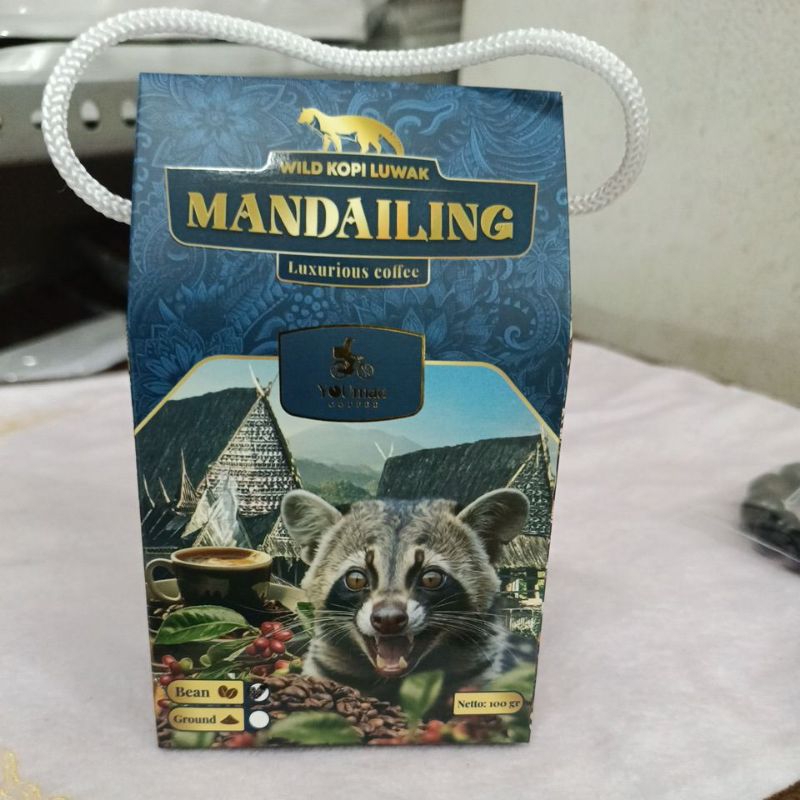 

kopi luwak asli mandailing youmau 100 gr biji dan bubuk