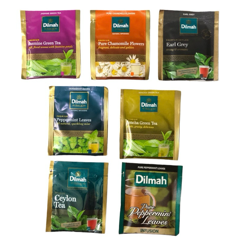 

DILMAH Tea Sachet Teh Kantong Eceran Satuan Earl Grey Peach Natural Jasmine Camomile Pure Green