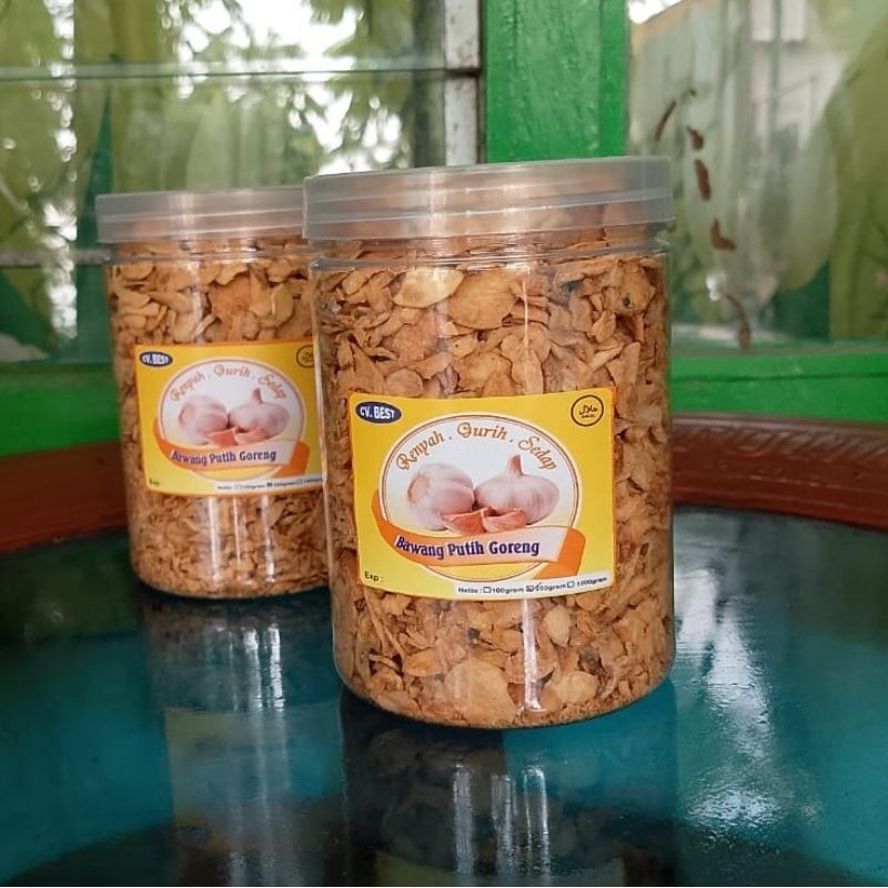 

Bawang putih goreng kemasan Toples 250gr