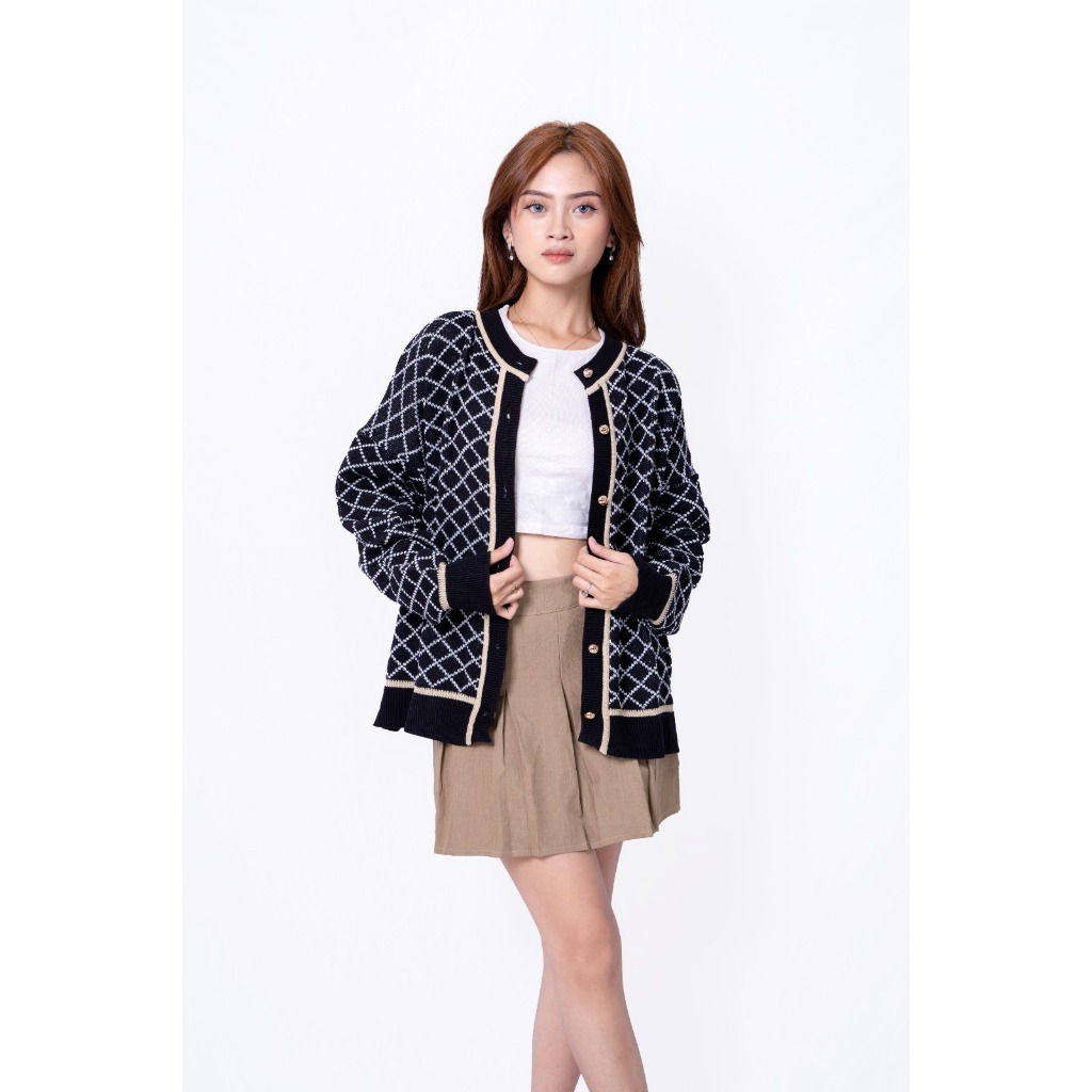 Diamond doty cardigan blazer rajut oversize atasan wanita