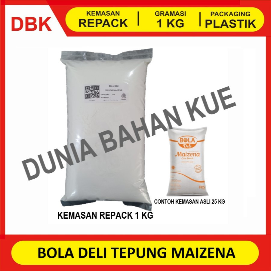 

BOLA DELI TEPUNG MAIZENA REPACK 1 KG / CORN STARCH /TEPUNG JAGUNG BOLA
