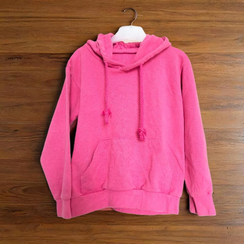 Hodie warna pink, untuk dibawah berat badan 50kg