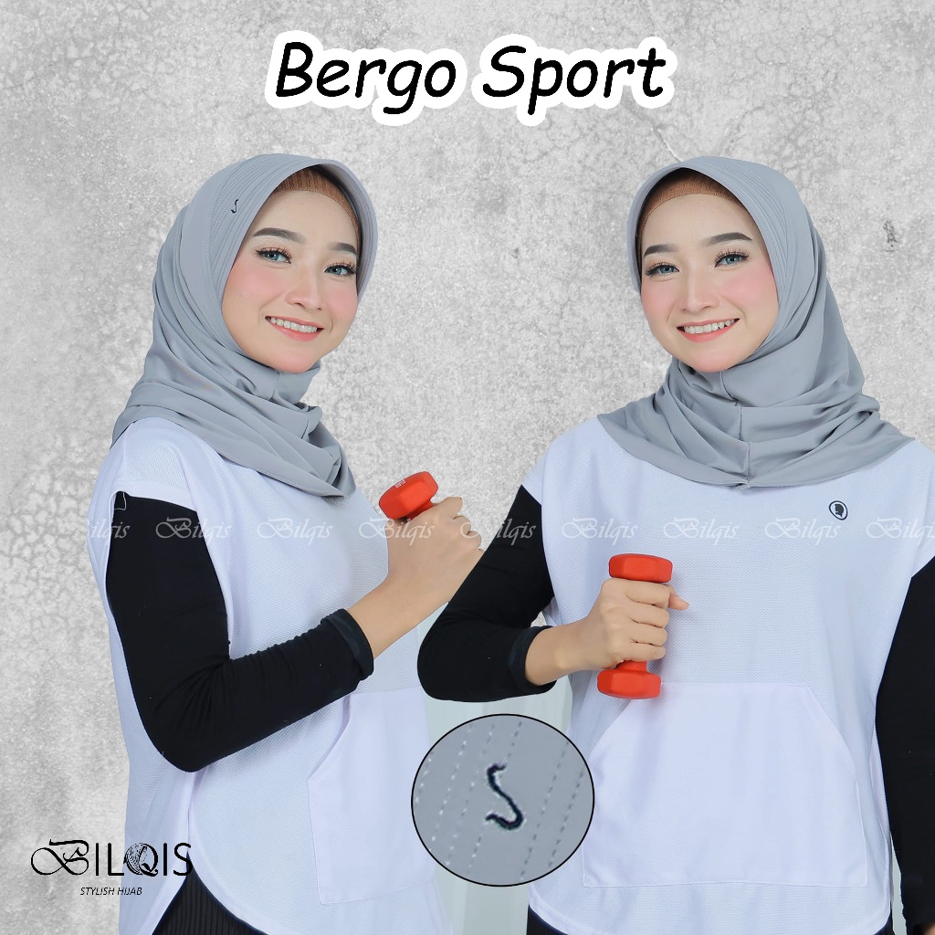 HIJAB BERGO SPORTY HAMIDAH PET BESAR BAHAN JERSEY PET TEBAL