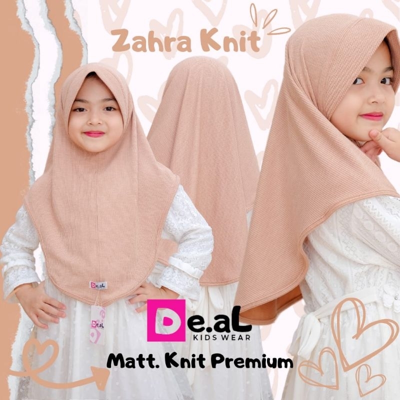 Jilbab Bergo Daily Kenit Anak Zahra Ori De.al Hijab (3y -9y)