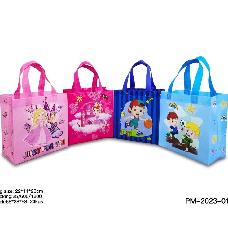 

Baru Goodiebag karakter anak LAMINASI ulang tahun 22x23x11 Lusinan isi 12 Goodiebag ulang tahun tas promosi