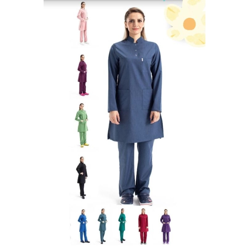 BAJU OK MEDIS SET TUNIK,,bahan toyobo,