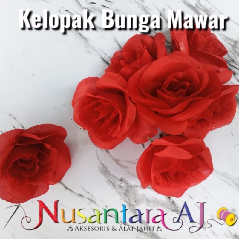 (1pcs) Bunga mawar kuntum, Kuntuman bunga mawar per pcs, Bunga mawar plastik tanpa tangkai, kelopak 