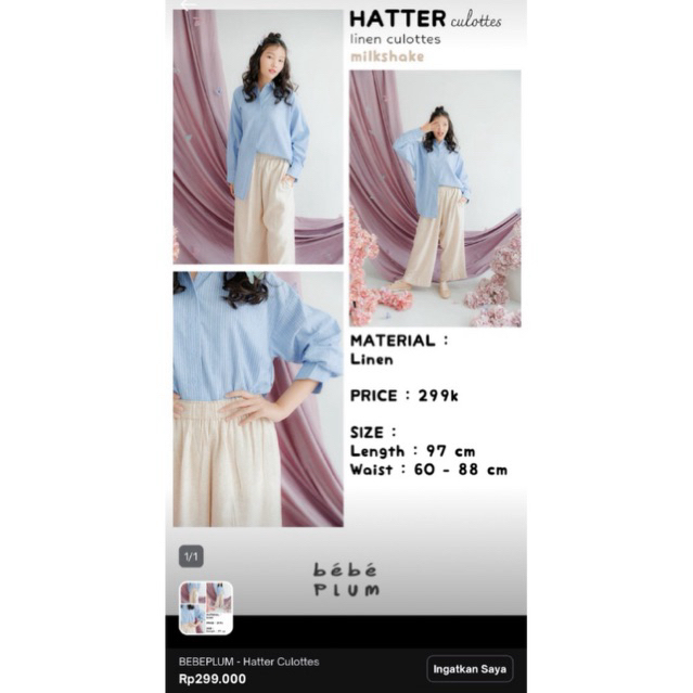 bebeplum Hatter Cullotes