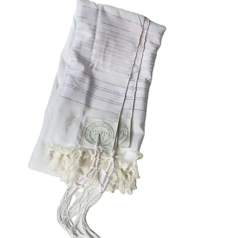 Full White Color Talit gadol, Messianic Tallit Prayer Shawl Colorful Talis Bag Jewish Scarf Talit Fo