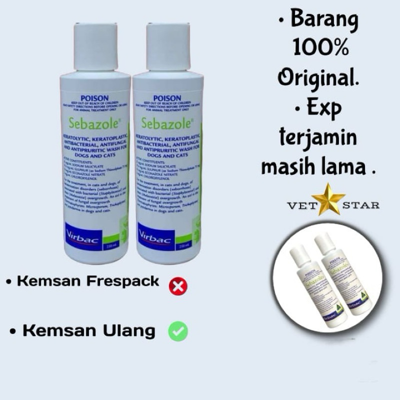 Sebazole Virbac 250 ml ( Original )