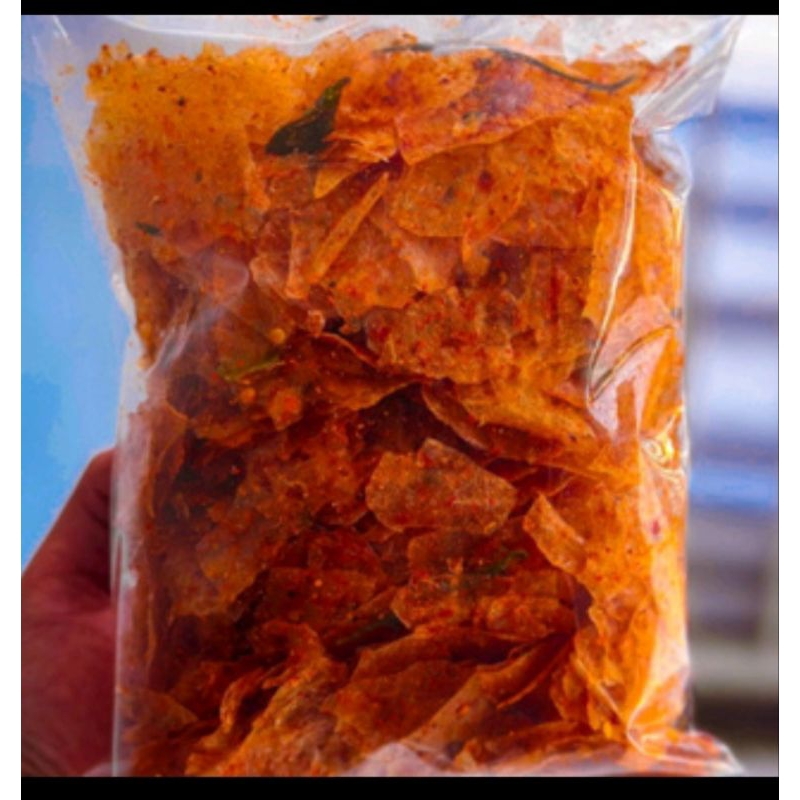 1KG KRIPIK KACA PEDAS DAUN JERUK