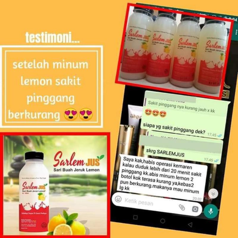 

SARI LEMON MURNI TANPA CAMPURAN ORIGINAL SARLEMJUS 250ML