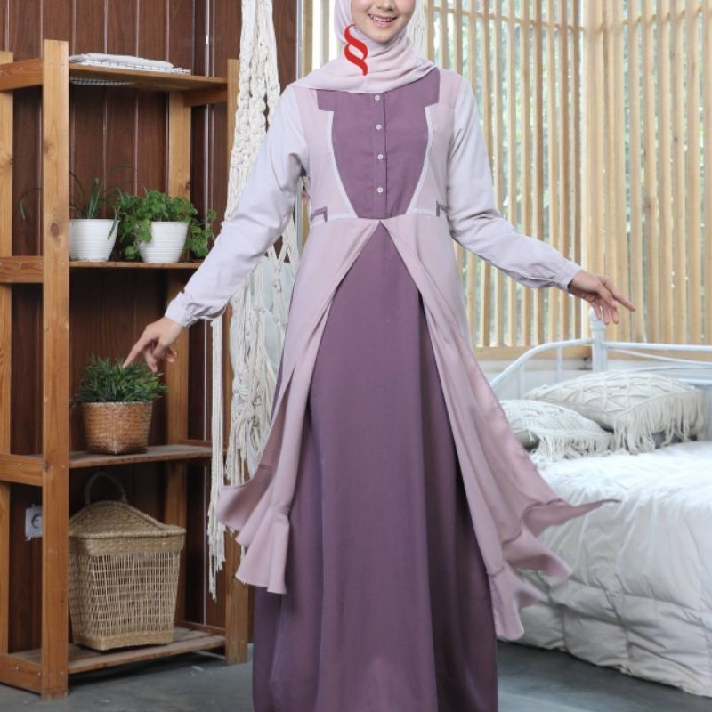 PROMO‼️ MEYRA 63 MISTY LILAC L✓✓ Gamis simple by SEPLY