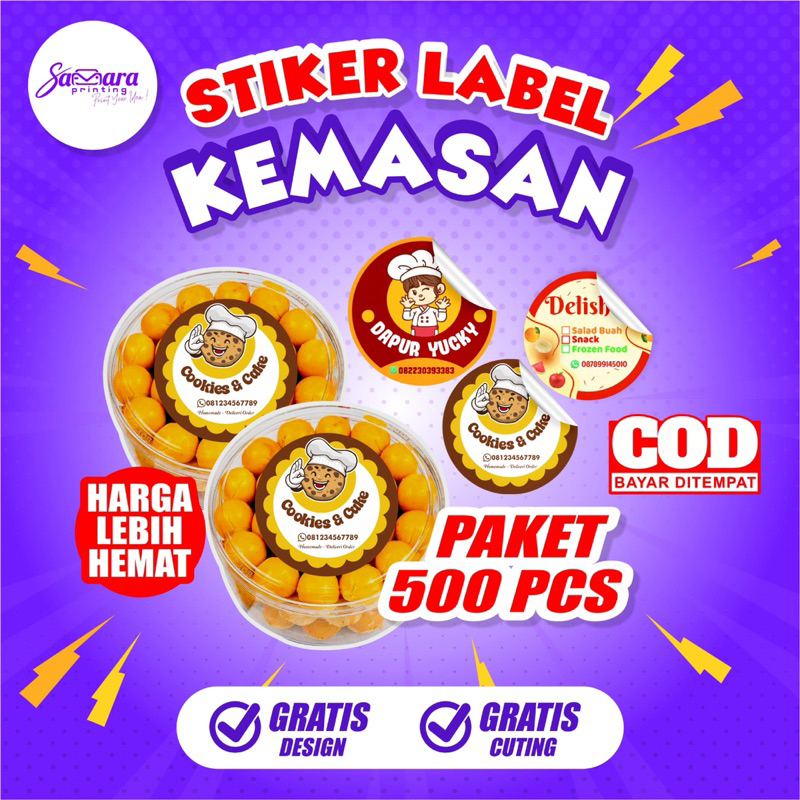 

Stiker kemasan paket 500pcs