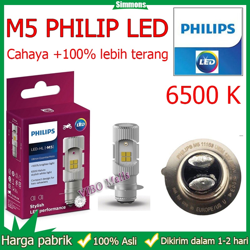 [Original 100%] Lampu Motor Philips Lampu Ac Dc Lampu Led Utama Depan 2Led Motor Bebek Acdc Dan