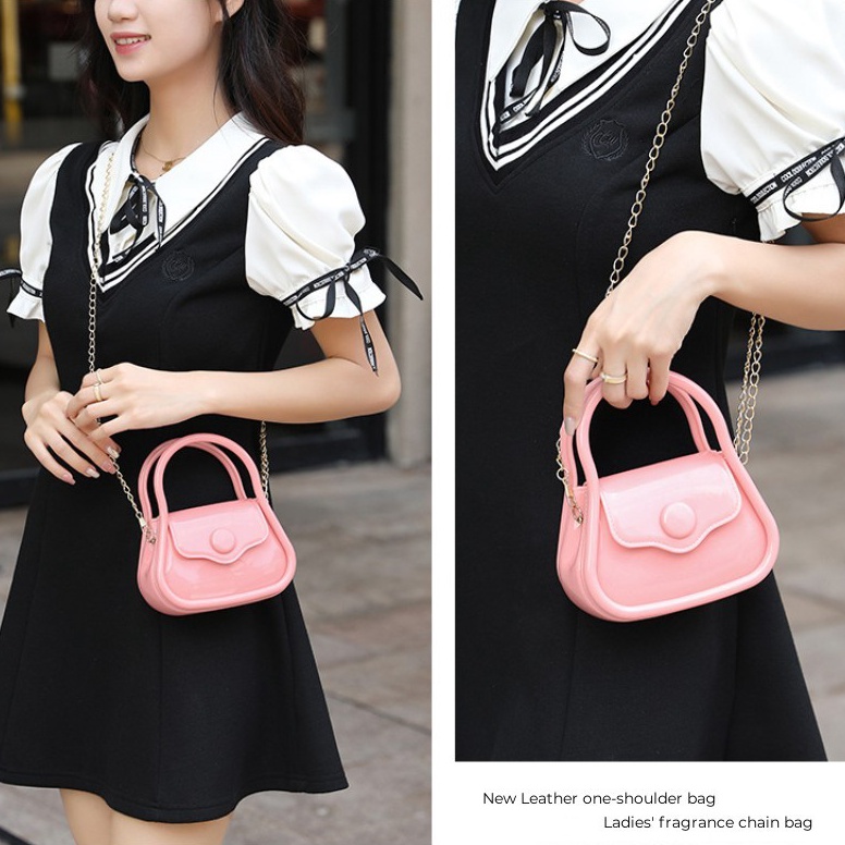 Tas Jelly Anak  Tas Wanita Baru Tas Mini Warna Permen Tas Selempang Kecil Jelly Tas Tangan Wanita Lu