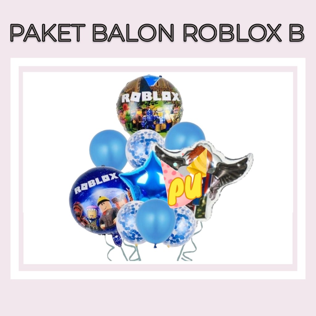 Paket Balon ROBLOX B / Dekorasi Ulang Tahun Roblox / Balon Foil Roblox