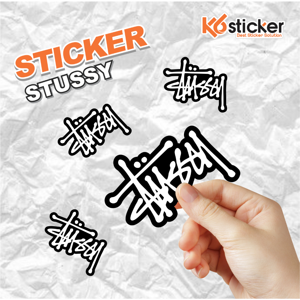 

Stiker Logo Brand Aesthetic Vinyl Laminasy Glossy Stussy