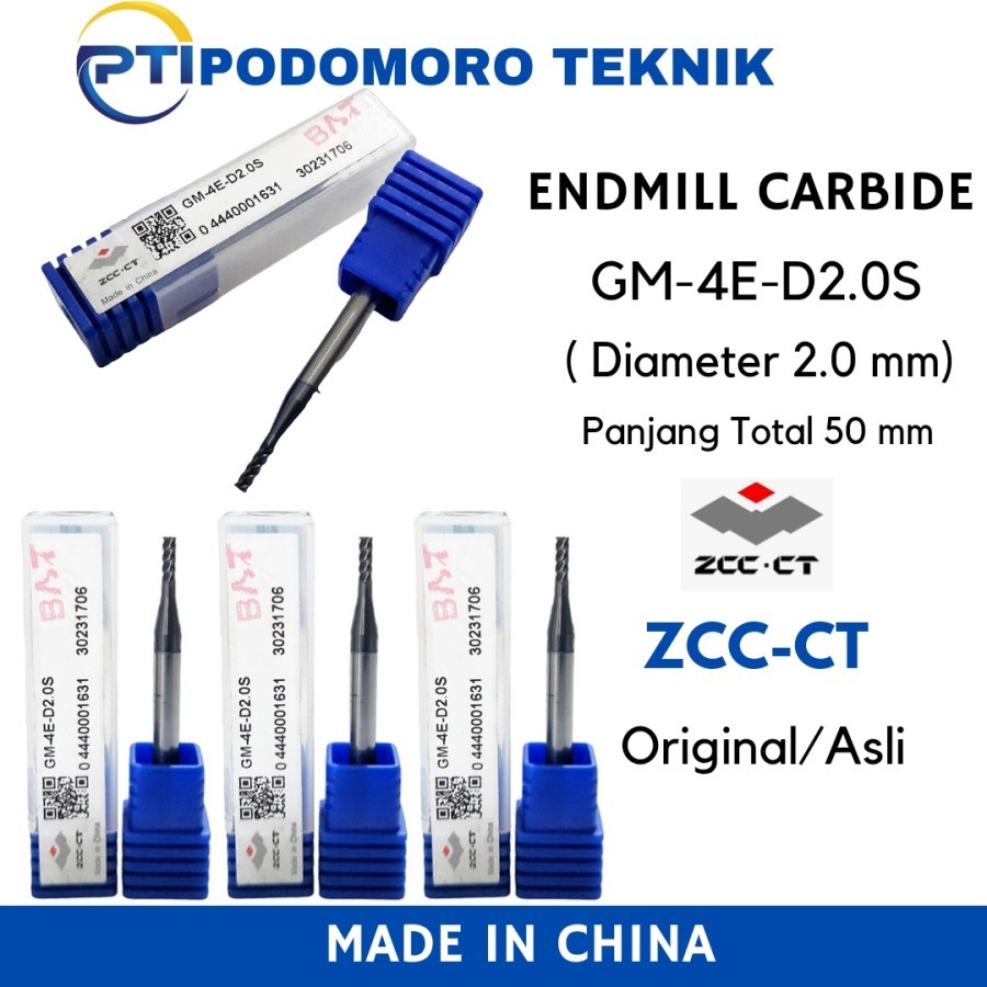

Endmill Carbide 2 mm GM-4E-D2.0 S Merk Zcc-ct