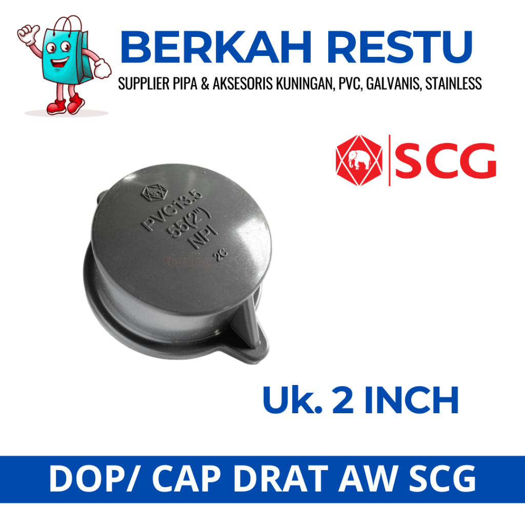 Dop Drat Dalam / Cap Drat PVC 2" Inch PVC AW MERK SCG