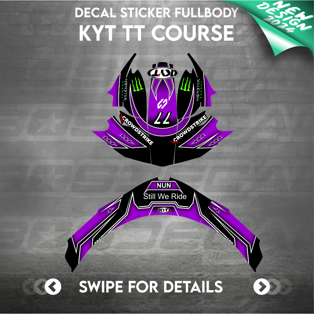 Sticker decal helm KYT TTCOURSE TTC TTCOURSE HAMILTON decal helm decal sticker
